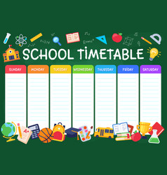 School Timetable Weekly Planner Schedule