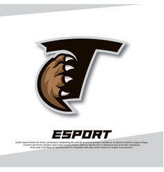 Claw Esport Logo Letter T Tiger Esport Logo Bear