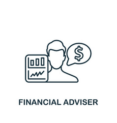 Financial Adviser Icon Monochrome Simple Brain