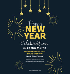 Happy New Year Party Poster Flyer Design