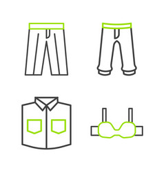 Set Line Bra Shirt Pants And Icon