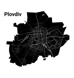 Black Plovdiv City Map Administrative Area