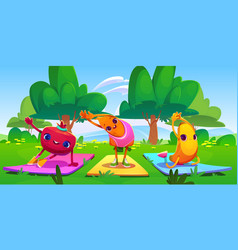 Cartoon Kawaii Fruit And Vegetable Exercising