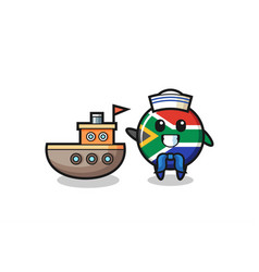 Character Mascot Of South Africa As A Sailor Man