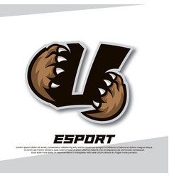 Claw Esport Logo Letter U Tiger Esport Logo Bear