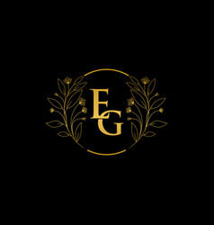 Golden Floral Letter E And G Logo Icon Luxury