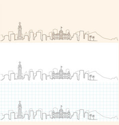 Honolulu Hand Drawn Skyline