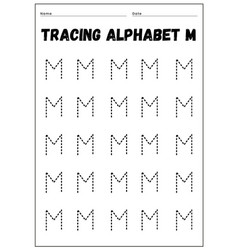 Tracing English Alphabet M For Preschool