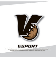 Claw Esport Logo Letter V Tiger Esport Logo Bear