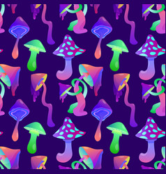 Hallucinogenic Mushrooms Seamless Pattern