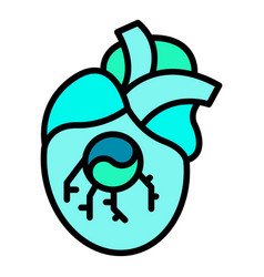 Heart Valve Implant Icon Color Outline