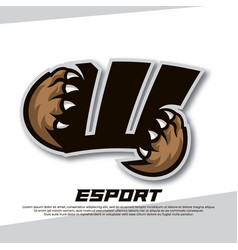 Claw Esport Logo Letter W Tiger Esport Logo Bear