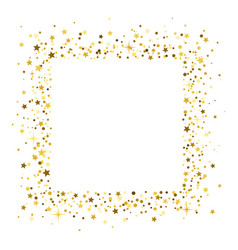 Gold Flying Star Confetti Square Frame