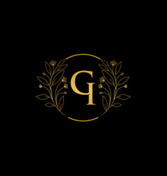 Golden Floral Letter G And I Logo Icon Luxury