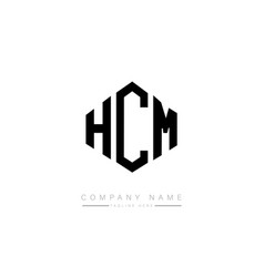 Hcm Letter Logo Design With Polygon Shape