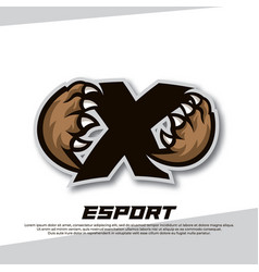 Claw Esport Logo Letter X Tiger Esport Logo Bear