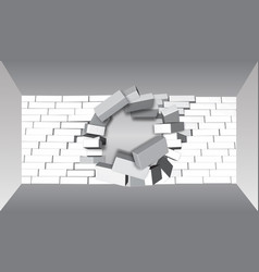 Destruction Of A Brick Wall 3d Breaking Brick