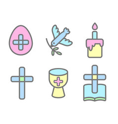 Easter Icons Christian Religious Outline