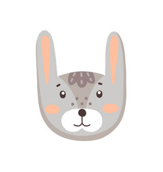 Hare Bunny Or Rabbit Face Mask Isolated Head Icon