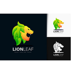 Lion And Leaf Logo Design