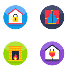 Pack Of Home Furnishing Flat Icons