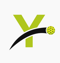 Pickleball Logo On Letter Y With Moving