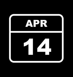 April 14th Date On A Single Day Calendar