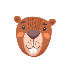 Beaver Or Castor Animal Face Mask Isolated Head