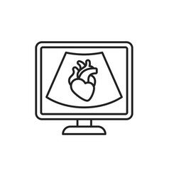 Echocardiogram Machine Black Line Icon Medical