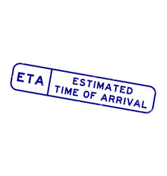 Grunge Blue Eta Estimated Time Of Arrival Word