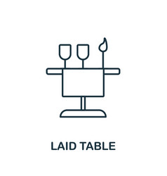 Laid Table Icon Line Element From Restaurant