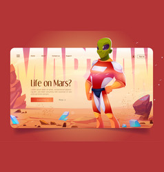 Life On Mars Cartoon Landing Page Martian Alien