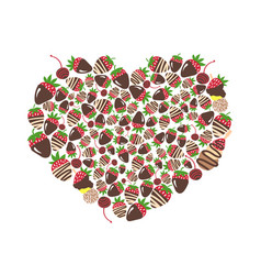 Strawberry In Chocolate In Heart Shape