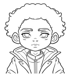 Afro Boy Coloring Page