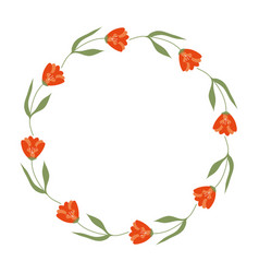 Doodle Spring Floral Wreath Made Of Orange