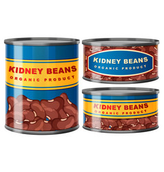 Kidney Beans Organic Product Food Cans Collection