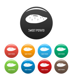 Sweet Potato Icons Set Color