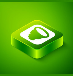 Isometric Tornado Icon Isolated On Green