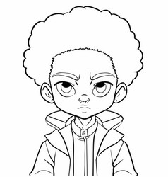 Afro Boy Coloring Page 2