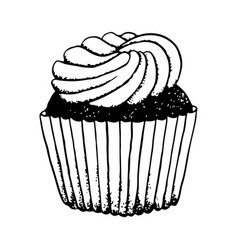 Cupcake With Cream Black And White