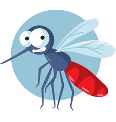 Funny Scared Mosquito Cartoon Character