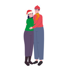 Lovers Couple Celebrating Christmas