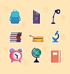 Nine School Supplies Icons