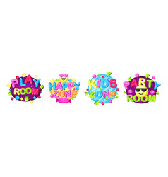 Kids Play And Party Zone Bubble Logo Design