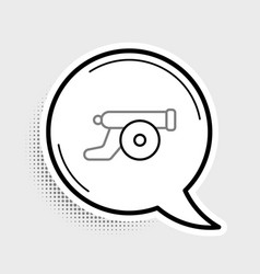 Line Ramadan Cannon Icon Isolated On Grey