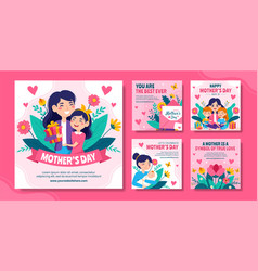 Mother Day Social Media Post Flat Cartoon Hand