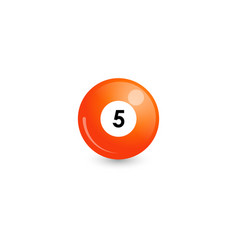 Orange Billiard Ball Number 5