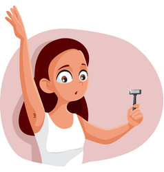 Teen Girl Shaving Armpit Cartoon