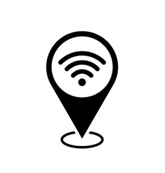 Pinpoint With Wi-fi Icon Map Pointer Symbol