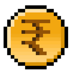 Pixel Rupee Coin - Isolated 8 Bit